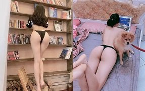 Красивая девушка, довольна, на вершине удовольствия не может оставить кровать